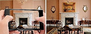 in house oil painting reproduction photo mock up