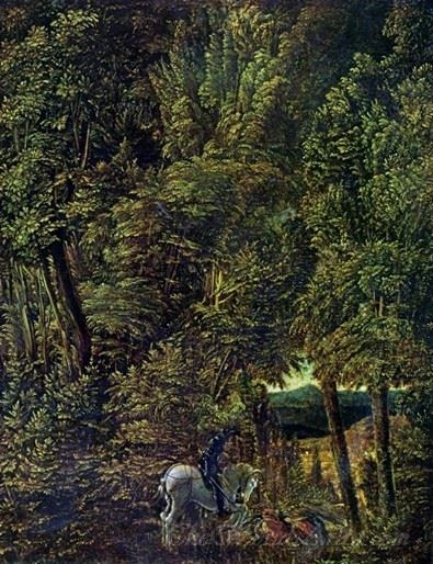 Forest Landscape With St Georges Dragon Fight