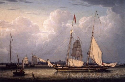 A Schooner With A View Of Boston