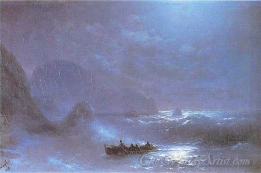 A Lunar Night On A Sea